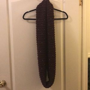 Beaded maroon infinity scarf